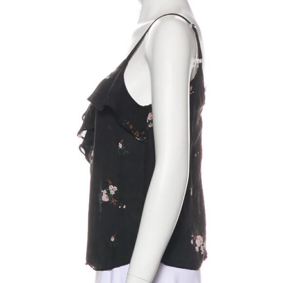 A.L.C. Silk Floral Black Spaghetti Strap Tank Top - Picture 10 of 12